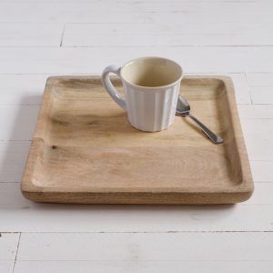 Bandeja Cuadrada de Madera de Acacia Tamaño S