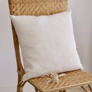 Funda cojín lino beis 45X45cm