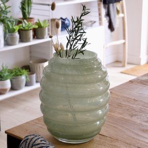 Jarrón cristal verde