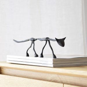 Escultura gato metal