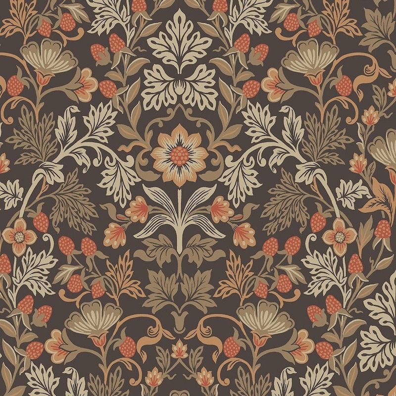 papel-pintado-floral-vintage-marron