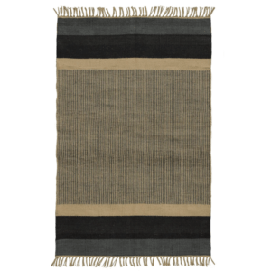 Kilim yute rayas gris y negro