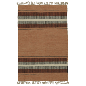 Kilim yute rayas teja beis y negro