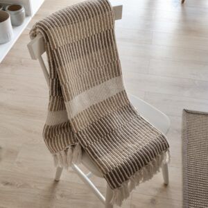 Manta plaid rayas tonos naturales