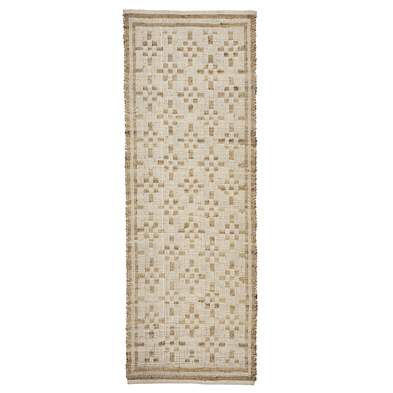 Alfombra yute y beis 70X200 cm