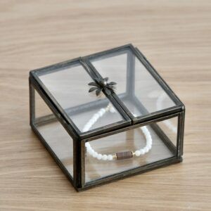 Caja cuadrada S metal y cristal