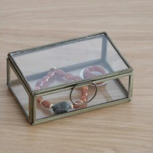 Caja rectangular metal y cristal