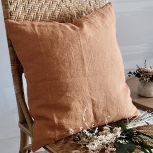 Funda cojín lino naranja Marrakech 45X45cm
